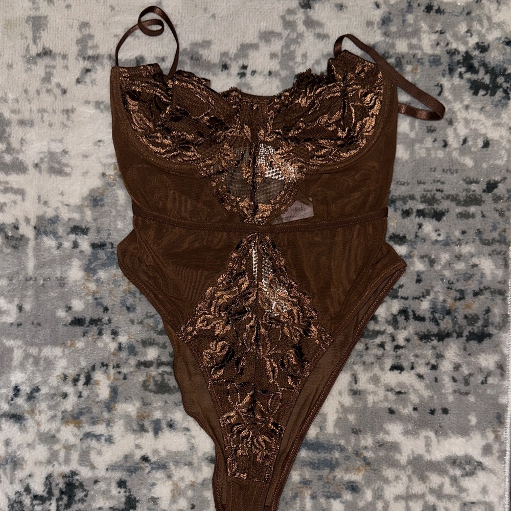 Forever 21 Chocolate Lace Bodysuit